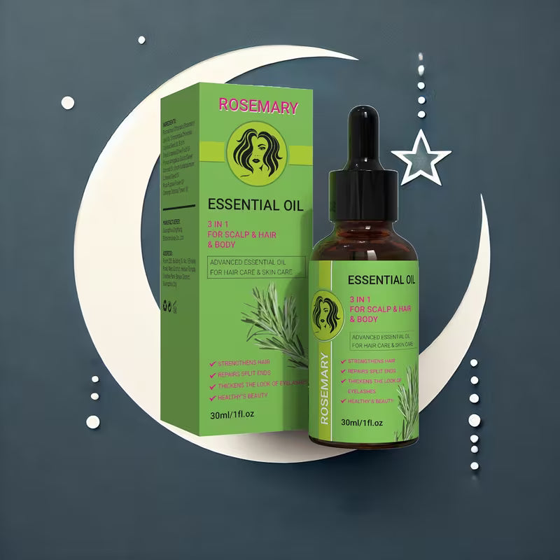 rosemary oil for scalp hair body care 3in 1 for strengthens hair eyelashes moisture body with rosemary jojoba biotin olive fruit and flower plant extract for christmas gift mums gift glass 7