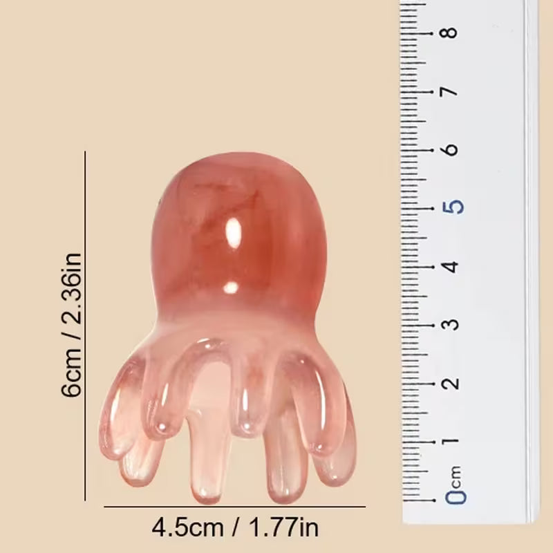 1pc resin octopus comb cute head massager hair care meridian scrapping scalp spa scrapping healthy massage tool 3