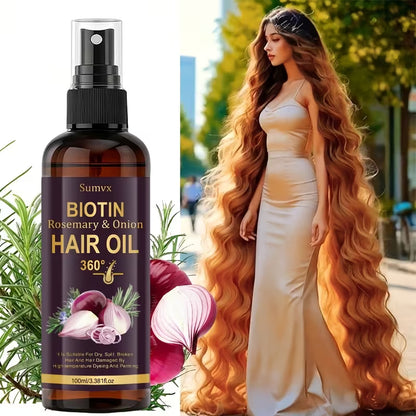 100ml strengthening hair serum spray with biotin rosemary onion oil for damaged   hair breakage frizz     scalp   hair types hair care serum detangle spray hair detangling spray leave in hair conditioner 5